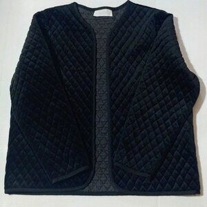 Vintage DK Gold Black Quilted Velvet Jacket Women's L / XL